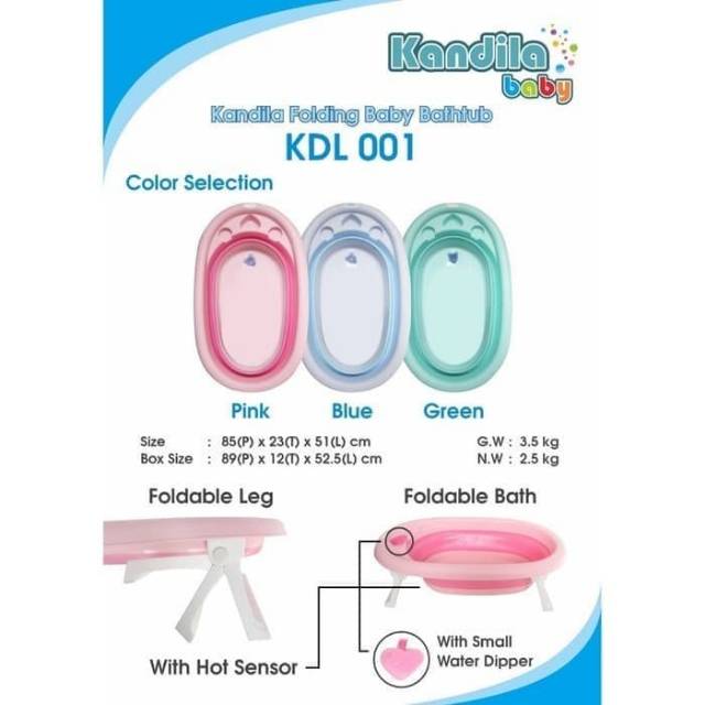 KANDILA Folding Baby Bath Tub Bak Mandi Bayi Lipat Portable Bathtub