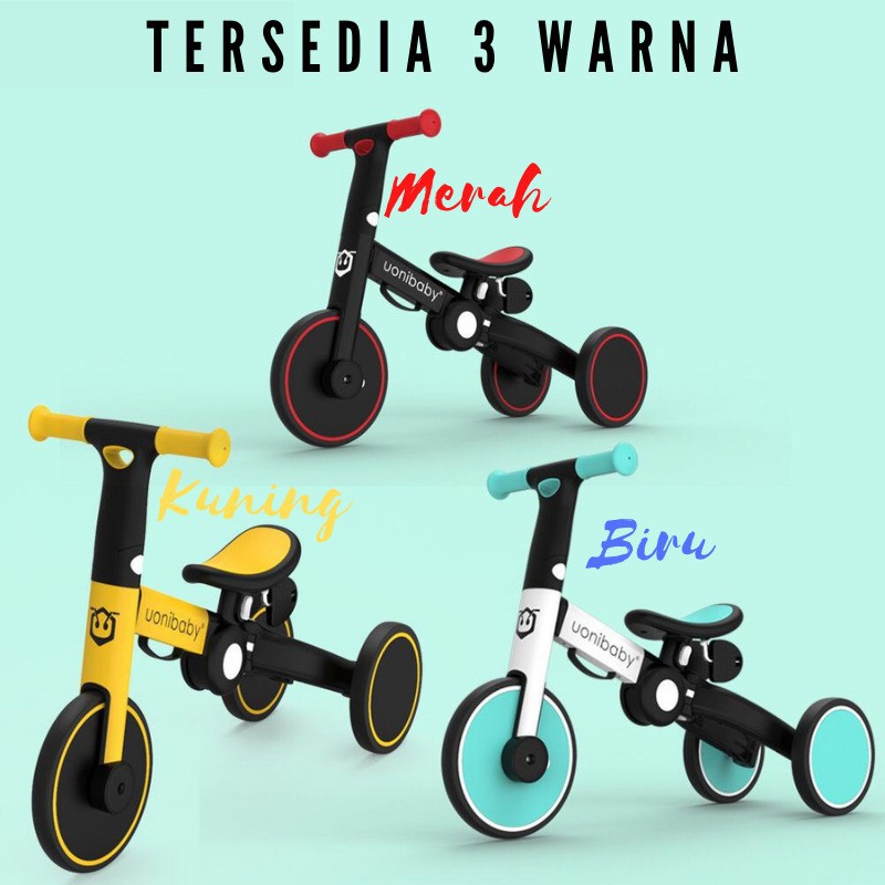 Sepeda Anak Baby Bayi / Balance Bike Lipat UONIBABY 5 IN 1 + Dorongan