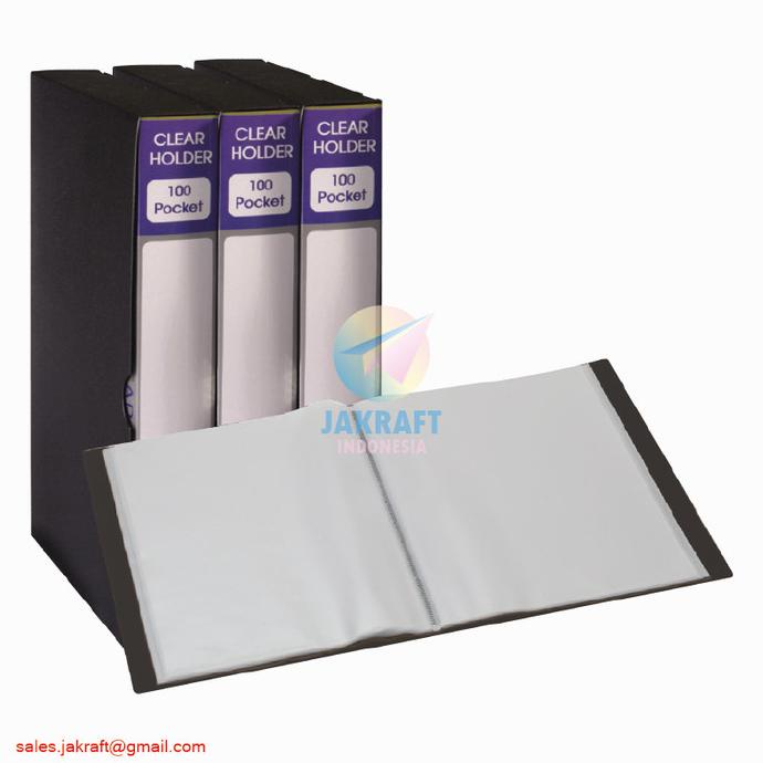

Office & Stationery | Document Organizer | Clear Holder Display Book Folio F4 Fc Hitam Black Isi 100 + Box | Best Seller