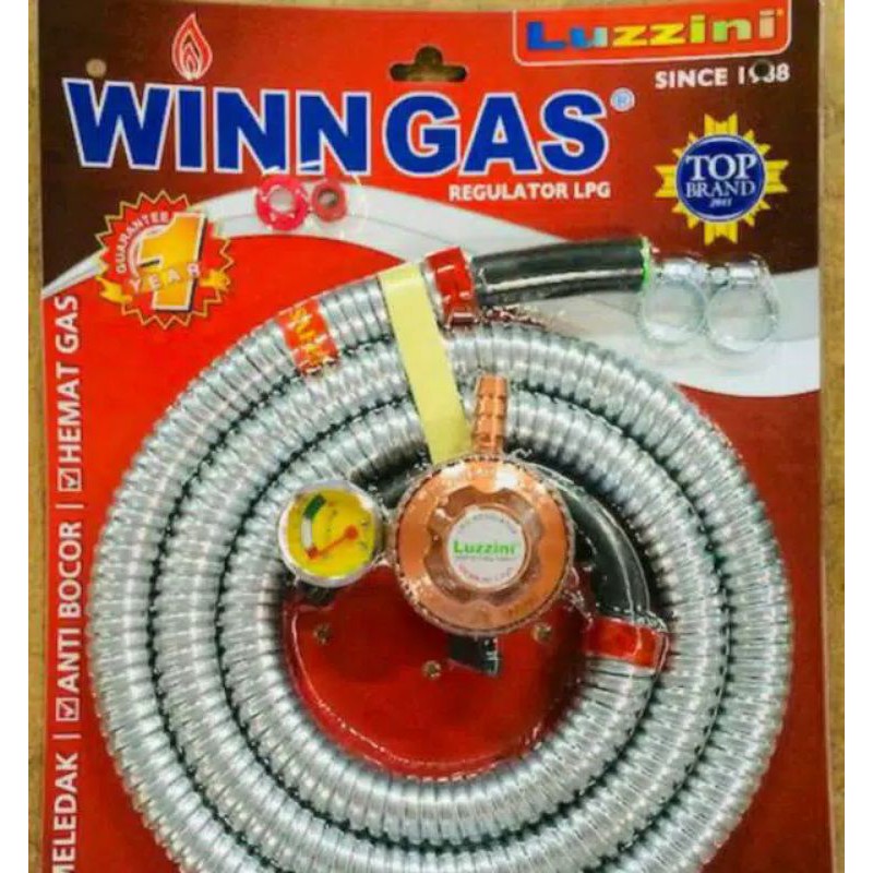 Winn Gas , Safety gas , W 138 , Luzzini   , selang paket Win gas , Panjang Selang 1.8 Meter