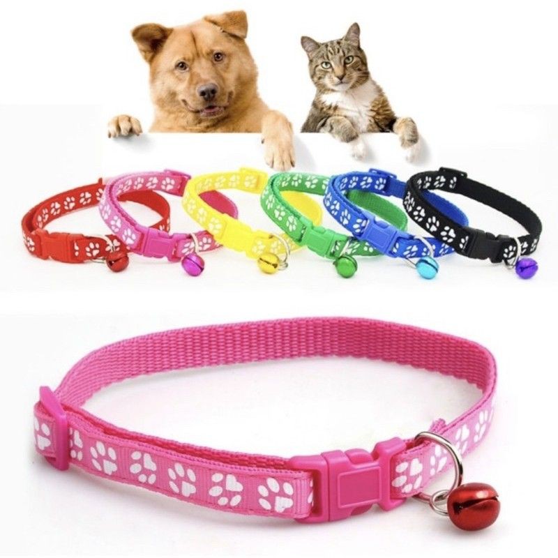 Kalung motif jejak anjing dan kucing Pet collar anjing kelinci kucing dog cat kalung hewan lonceng kecil