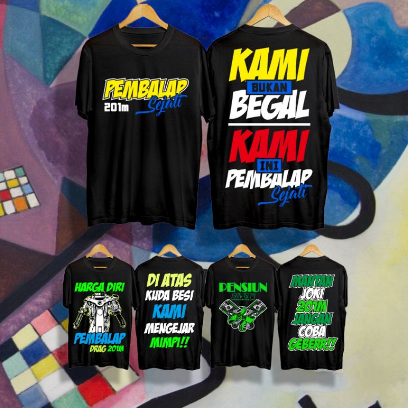 Kaos distro pakaian pria / kaos oblong  terbaru simpel kaos kekinian kaos drag racing balapan kaos k