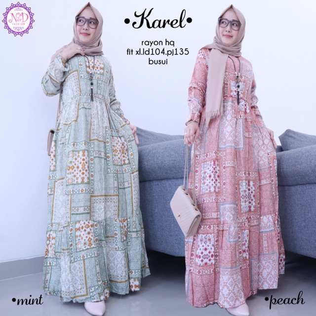Karel Dress Ory by ND Hijab Dress Maxy | Maxi Dress | Suplier Hijab Solo | Grosir Hijab Solo