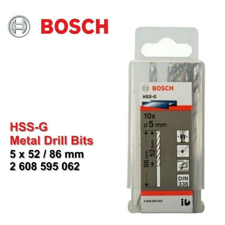 BOSCH Mata Bor HSS-G Metal Drill Bit 5.0 MM X 10 PCS