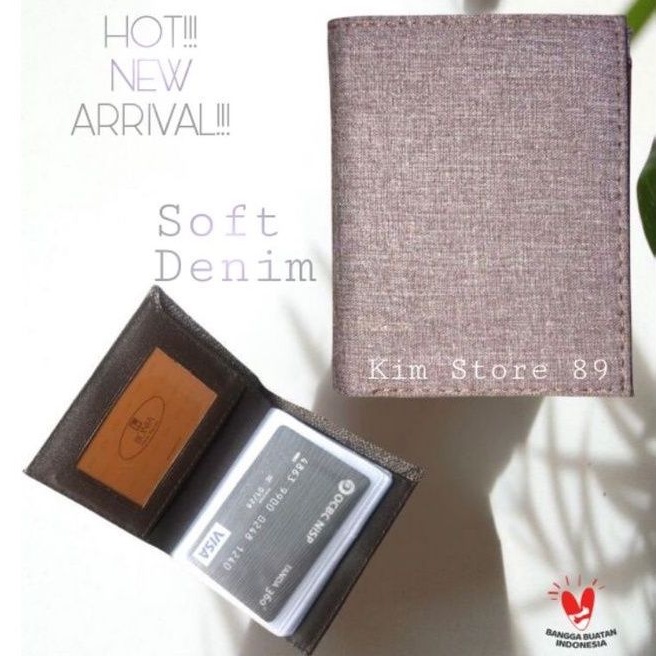 Dompet Kartu Card Holder Pria Wanita - SOFT BROWN DENIM