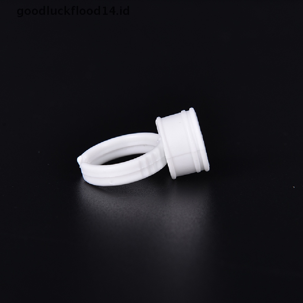 [OOID] 100Pcs Tattoo Permanent Eyelash Makeup Ink Cup Cap Finger Ring Holder ID