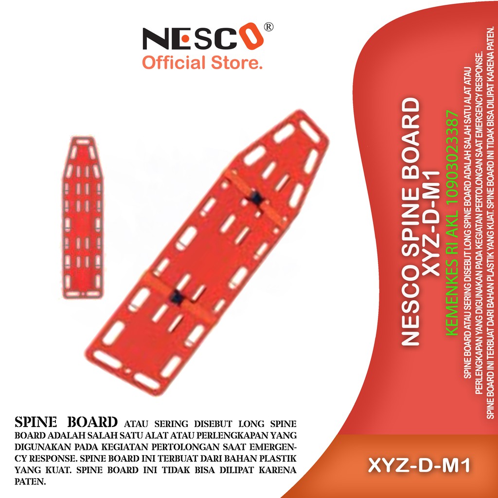 Nesco Spine Board, Type Yxz-D-M1 / Tandu Spinal