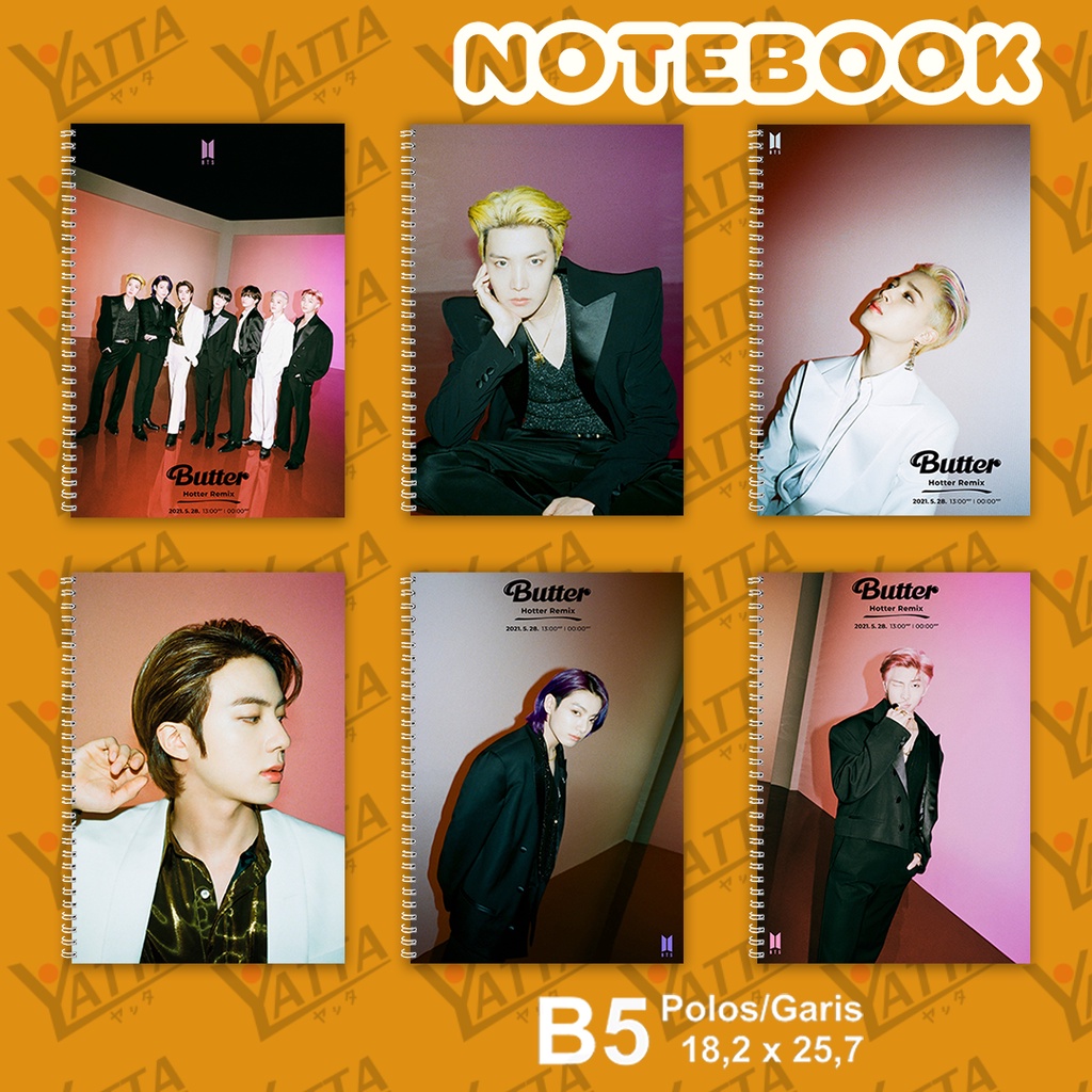 

Notebook KPOP BTS Butter Single Album Ukuran B5 18,2 x 25,7 cm Seri 3