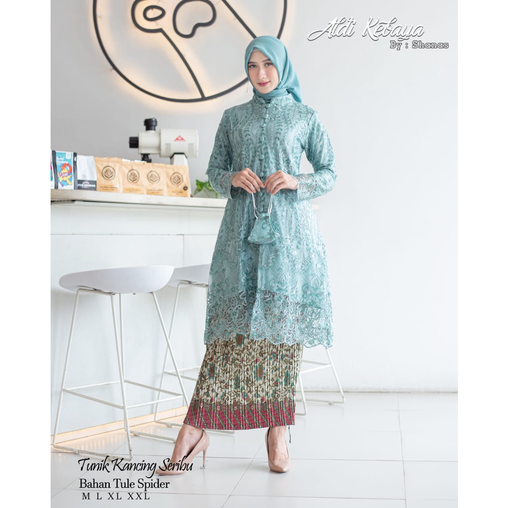 Setelan kebaya outfit tunik kancing busui friendly | Kebaya modern | Kebaya tunik | Kebaya remaja lamaran wisuda dan pernikahan