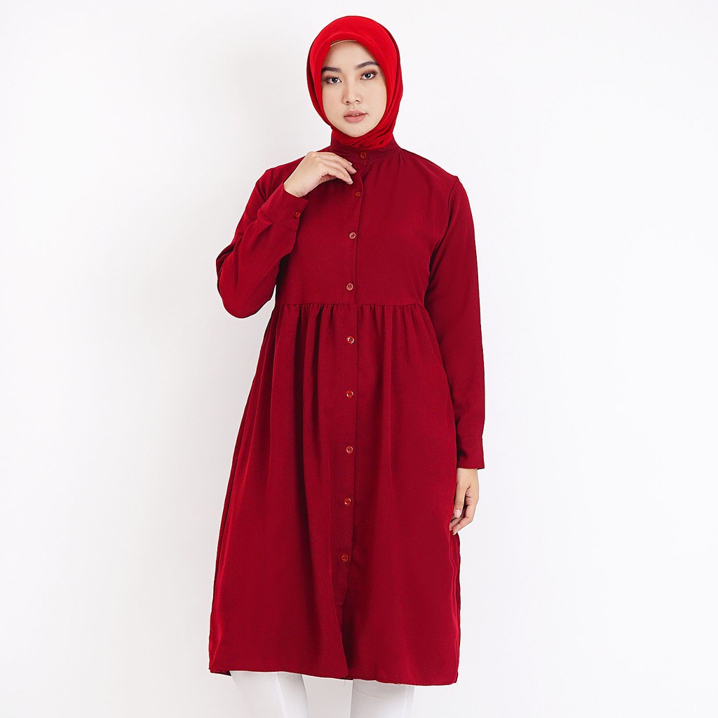 Long Tunik Polos Wanita Tunik Busui Sise L &amp; XL