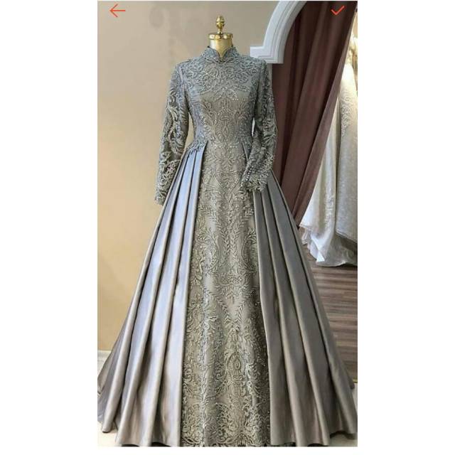 Gaun pengantin / gamis pesta / gamis butik / gamis bridal / gaun lamaran