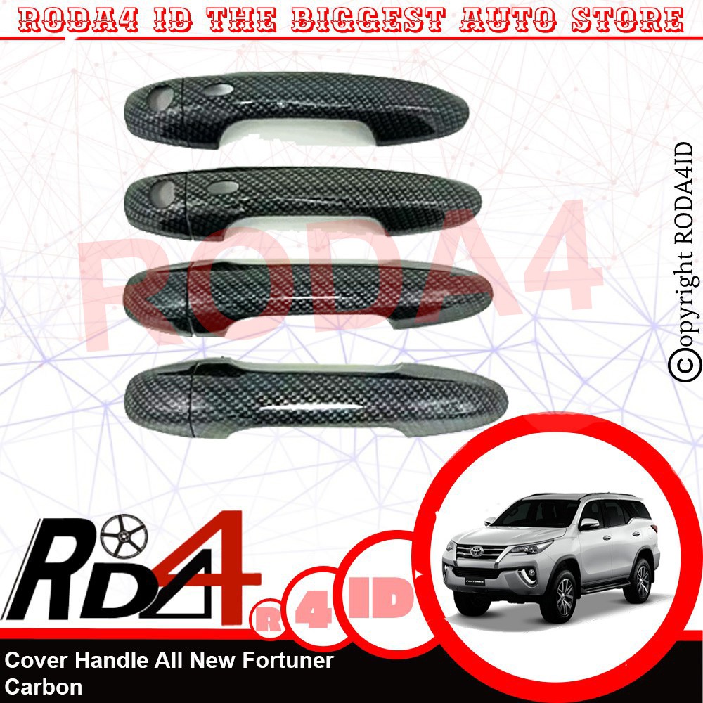 Cover Handle All New Fortuner Pegangan Pintu Samping Carbon Smart Key