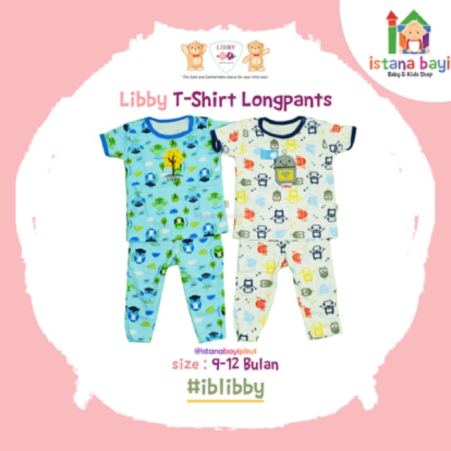 Libby Short Slevee Tees + Casual longpants 9-12 bulan / Baju bayi