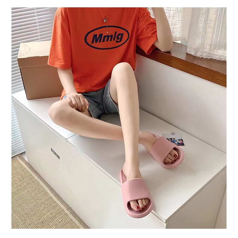 Sandal Bahan EVA Karet Polos Wanita Slip On Korean Style Murah Empuk Anti Selip Sendal Cewek Sendal Wanita