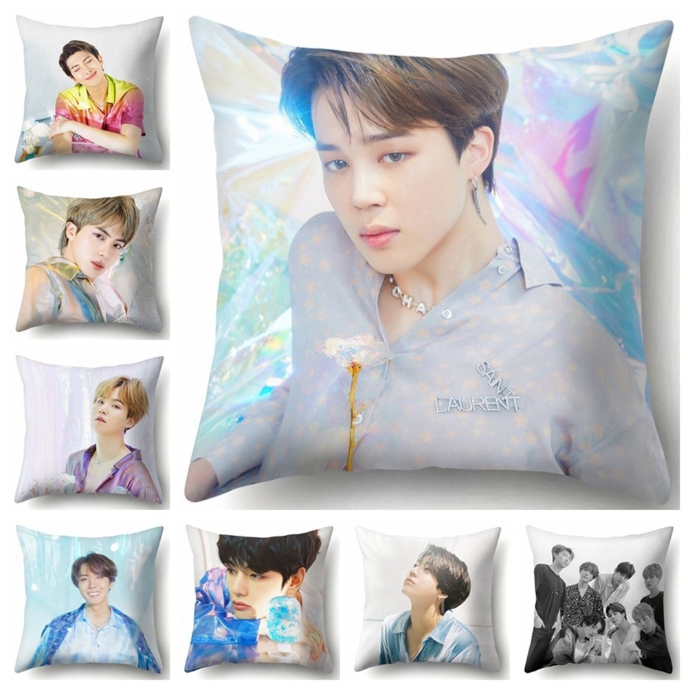Sarung Bantal Sofa Desain  Kpop  BTS  2021 untuk Dekorasi 