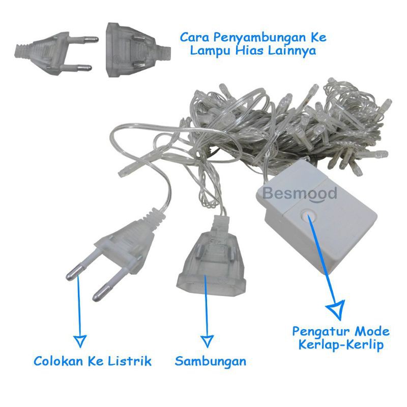 Lampu Tumblr 100 LED Panjang 10 Meter / Lampu Hias / Lampu Natal