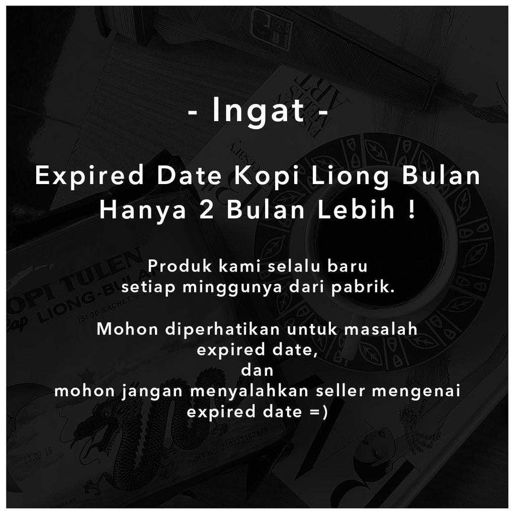 

Kopi Liong Mini , Kopi Tanpa Gula 8gr ( 1 pack isi 30scht x 8gr ) Kopi Legend Bogor