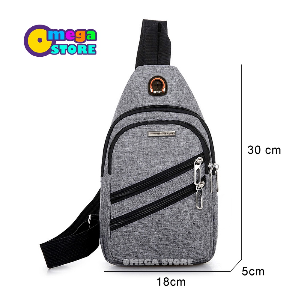 Sling Bag Pria Tas Selempang Pria Simpel Desain Kekinian Tas Bahan Kanvas - 121