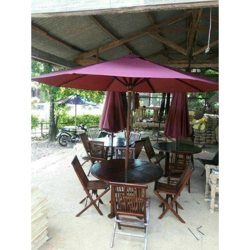 Meja Kursi Jati Payung Taman