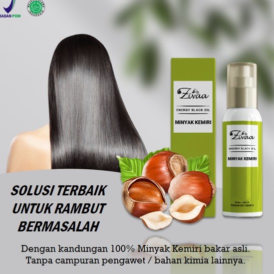 Minyak Kemiri Asli Alami Penumbuh Rambut, Alis, Brewok, Jambang