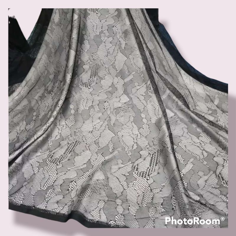 (COD) Bahan kain Tiffany chantily meteran/ kain santily meteran/ brokat santili murah