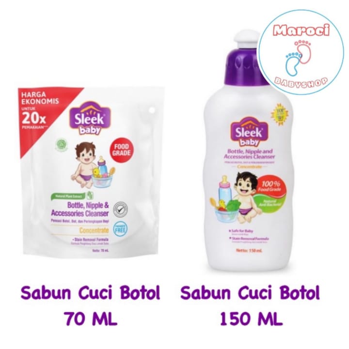 SLEEK BABY BOTTLE CLEANSER - SABUN CUCI BOTOL 70 ML 150 ML-SLEEK MURAH-SABUN CUCI BOTOL ANAK-SABUN C