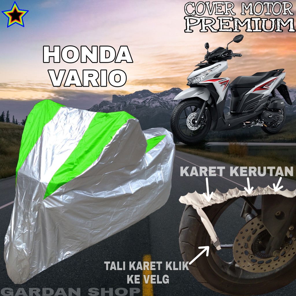 Sarung Motor HONDA VARIO Silver HIJAU Body Cover Penutup Pelindung Motor Vario PREMIUM