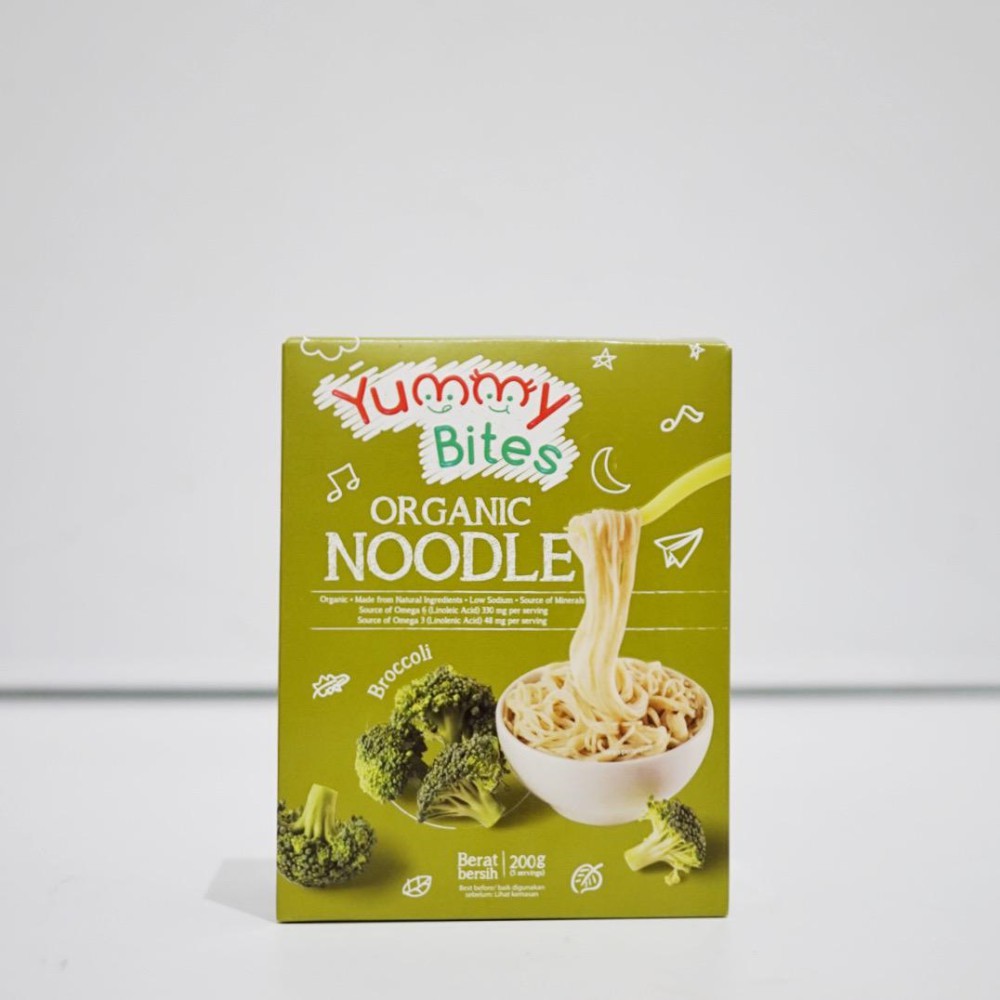 YUMMY BITES ORGANIC NOODLE / MIE MPASI BAYI BROCCOLI 200GR