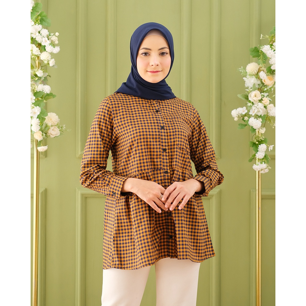 COD [M, L, XL, XXL] ORIGINAL Ayesa Motif - Pakaian Kemeja Wanita Terbaru by Hijab Mamah icis SKU 2