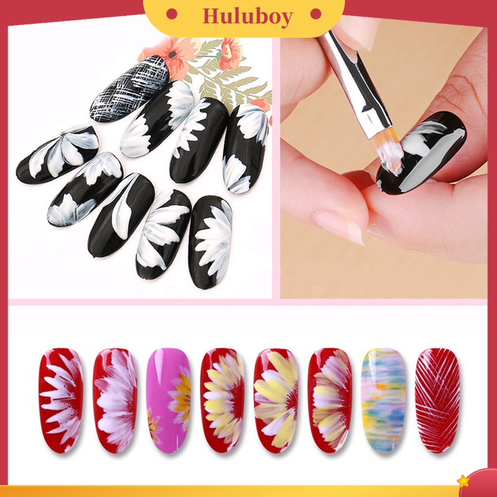 Huluboy Huluboy♡ Pen Brush Gambar Nail Art Gagang Pendek Portable Aneka Bentuk Untuk Manicure