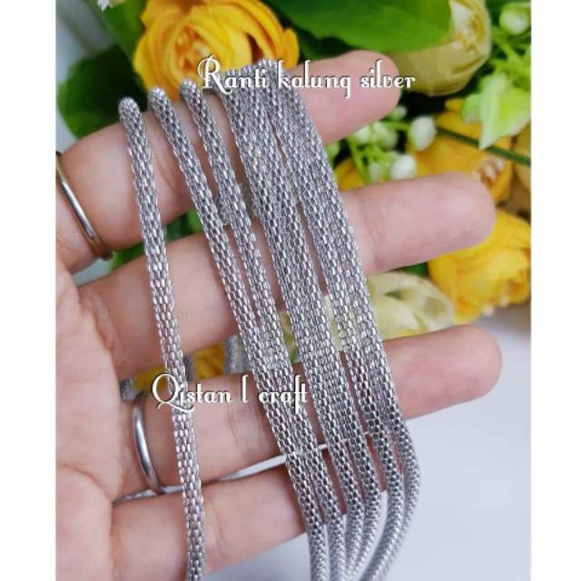 Rantai kalung diy silver,gold,hitam