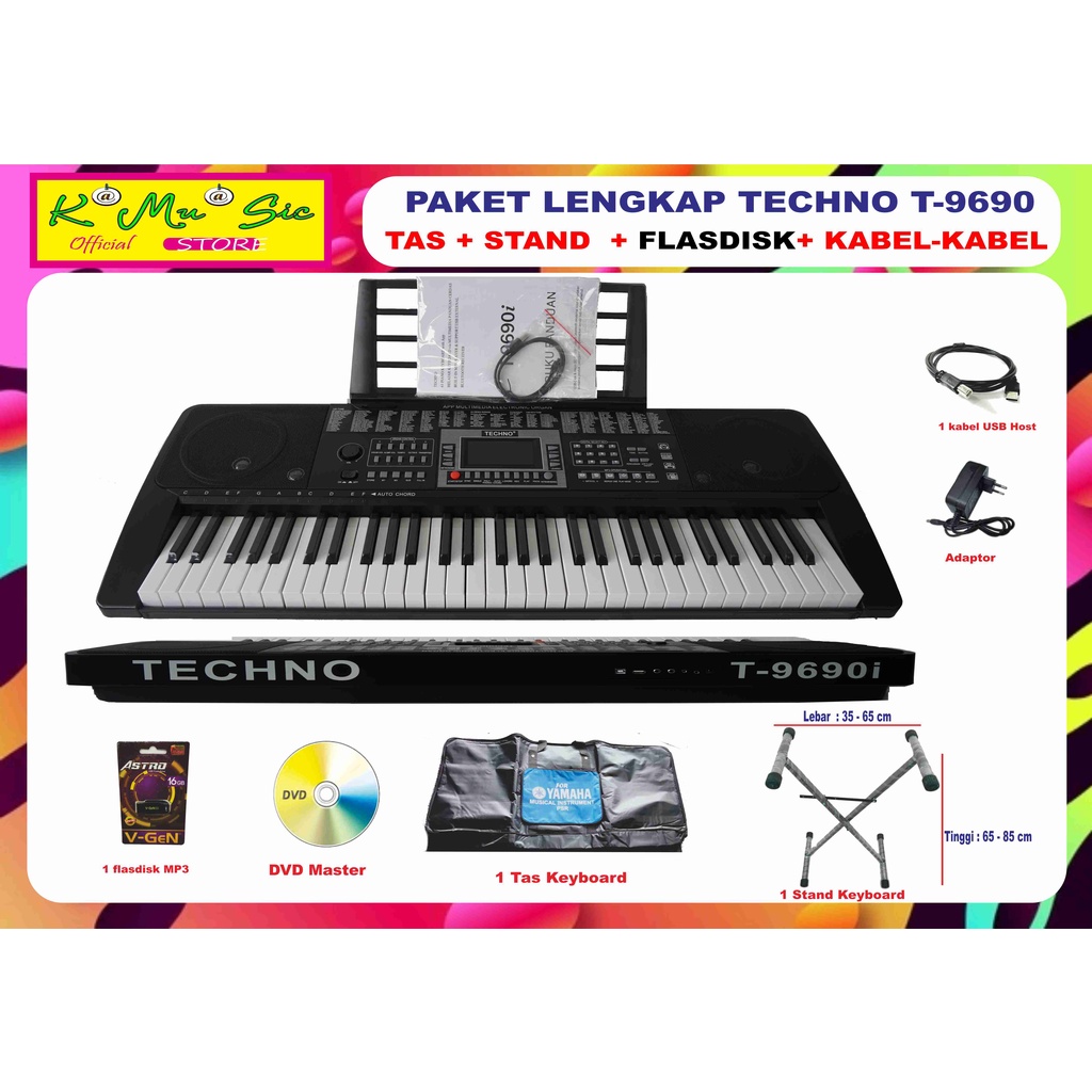 Paket keyboard fullset Techno T9690i T 9690  T-9690  internal style dut plo cong [hrg*bayar dtoko*po
