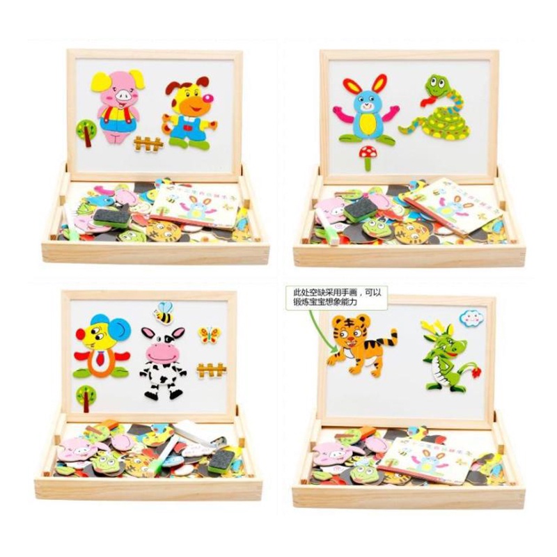 Magnetic Puzzle Board Mainan Papan Tulis Anak Bayi Kreatif