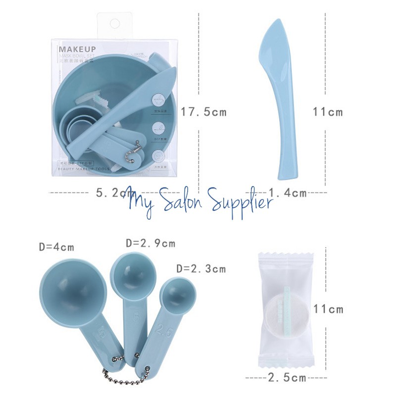 Mangkok Masker Wajah Set isi Spatula, Sendok Ukur, Kertas Tablet D0894