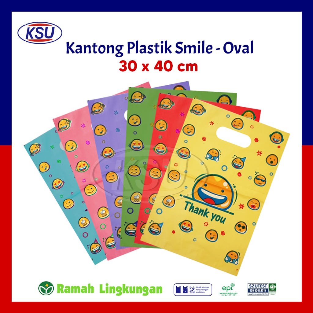 

[uk 30] Kantong Hd Oval Smile emoji/Kantong plastik emoji/kantong plastik lucu