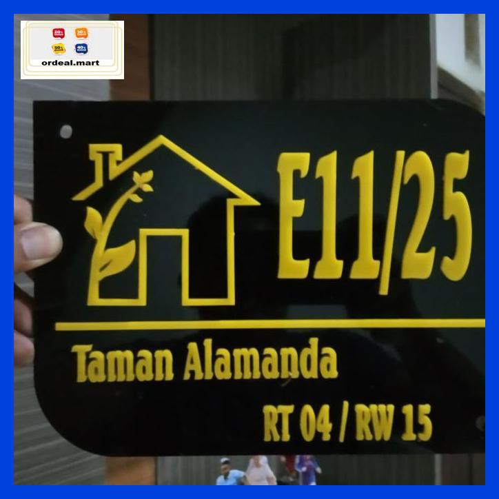 

6Rtiut7- Nomor Rumah Acrylic 25X17Cm Tebal 3Mm 5Ea5W5-