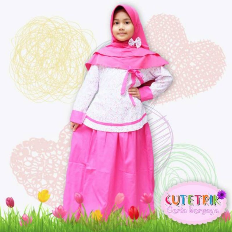 Gamis cutetrik katun Jepang/gamis anak cutetrik/gamis anak perempuan 5-7th