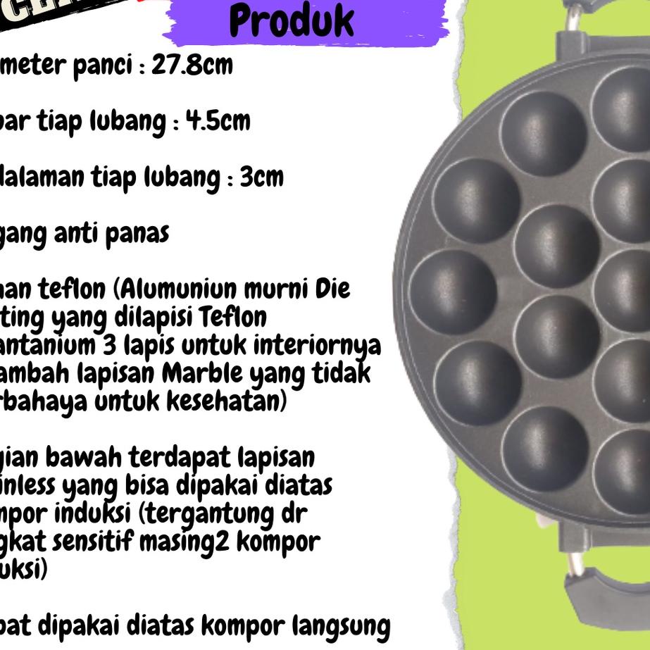 [KODE PVFD0] 005 Cetakan Kue Takoyaki 15 dan 19 lubang teflon Dorayaki Happy Call teflon peralatan m