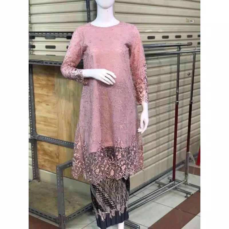 TUNIK TILE JUMBO LD 130.KEBAYA MODERN.KEBAYA TILE.BAJU KEBAYA-ROSEGOLD
