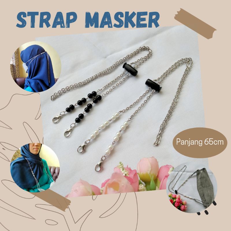 Strap Kalung Masker Mask Korea Hijab 2in1 Rantai Strap Mask Chain