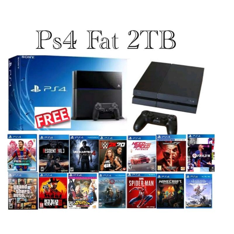 Ps4 Playstation  Fat HDD 2TB + STIK WIRELLESS +Full Games