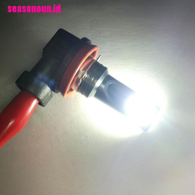 (seasonoun) 1pc Lampu Kabut LED H8 / H9 H11 3030 12SMD 12V 6000K Untuk Mobil