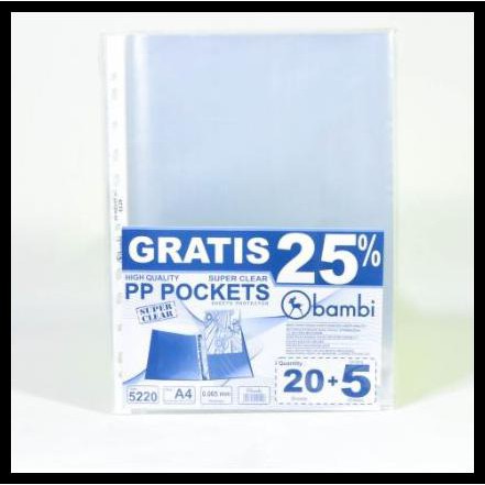 

Plastik Pp Pocket Bambi Ukuran A4 1 Dus Isi 50 Pack Isi (20+5)