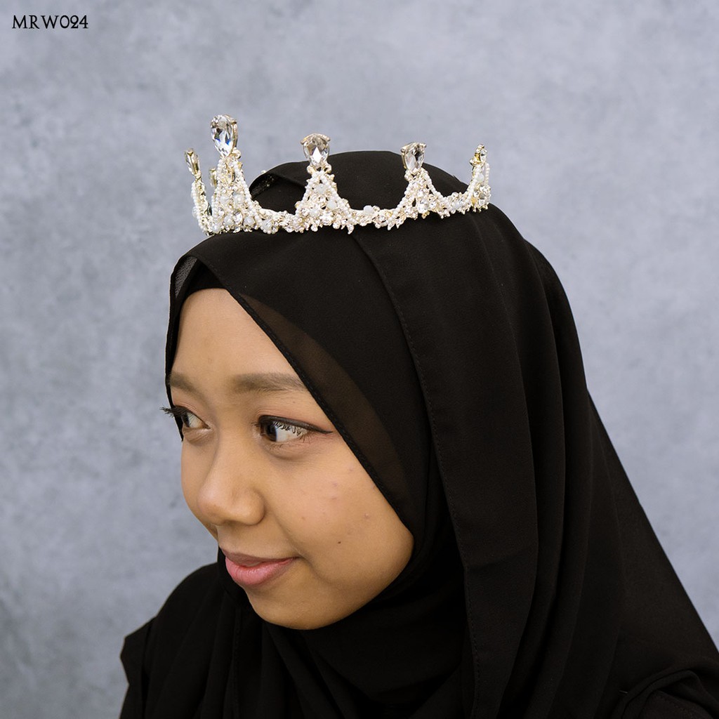 [PRODUK TERLARIS]  MAHKOTA TIARA WEDDING PESTA FASHION WANITA SILVER MRW024