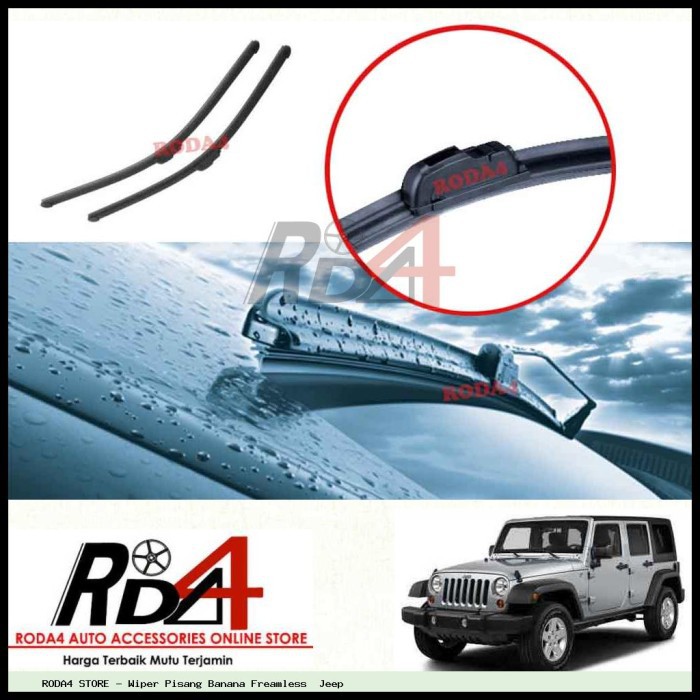 Wiper Mobil Jeep 19 19 Frameless Banana 1 Set 2 Pcs