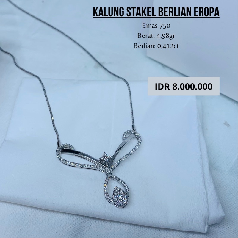 Kalung emas stakel berlian eropa