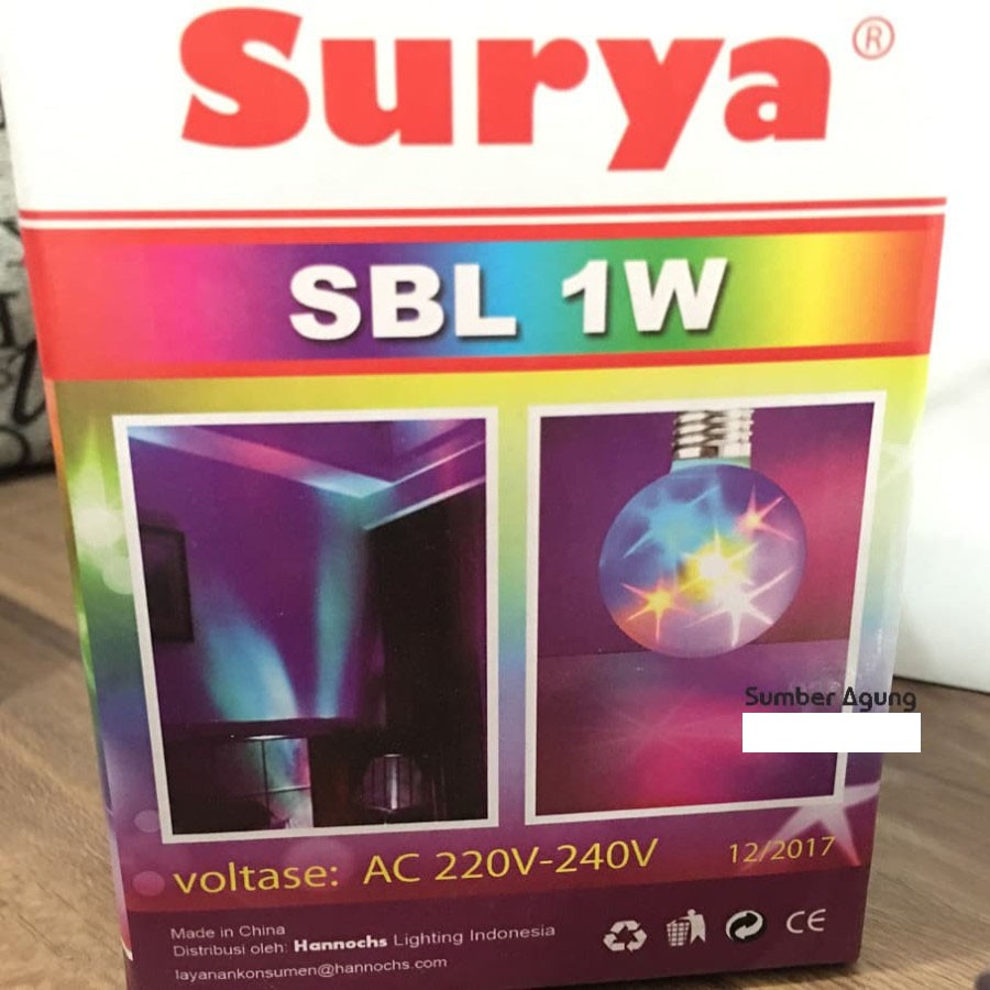 Lampu Bintang KEcil SURYA SBL1W LED Star Ball 1 Watt Lampu Tidur