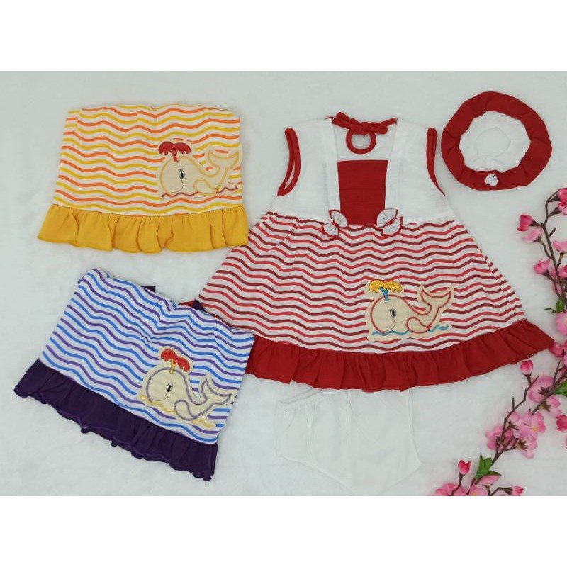 [Ss-1019] Pakaian Bayi New Born 0-9bulan Free Topi, Dress Bayi Lucu, Baju Bayi Perempuan