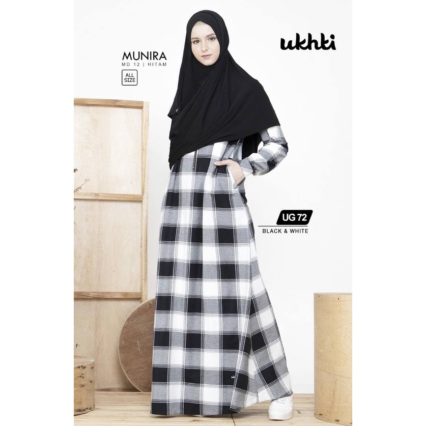 [Reiby] Gamis Motif Kotak Katun Flanel Busui Ukhti UG71 UG72 by Ukhti Munira