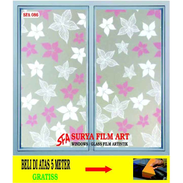 stiker Kaca Motif bunga/stiker kaca